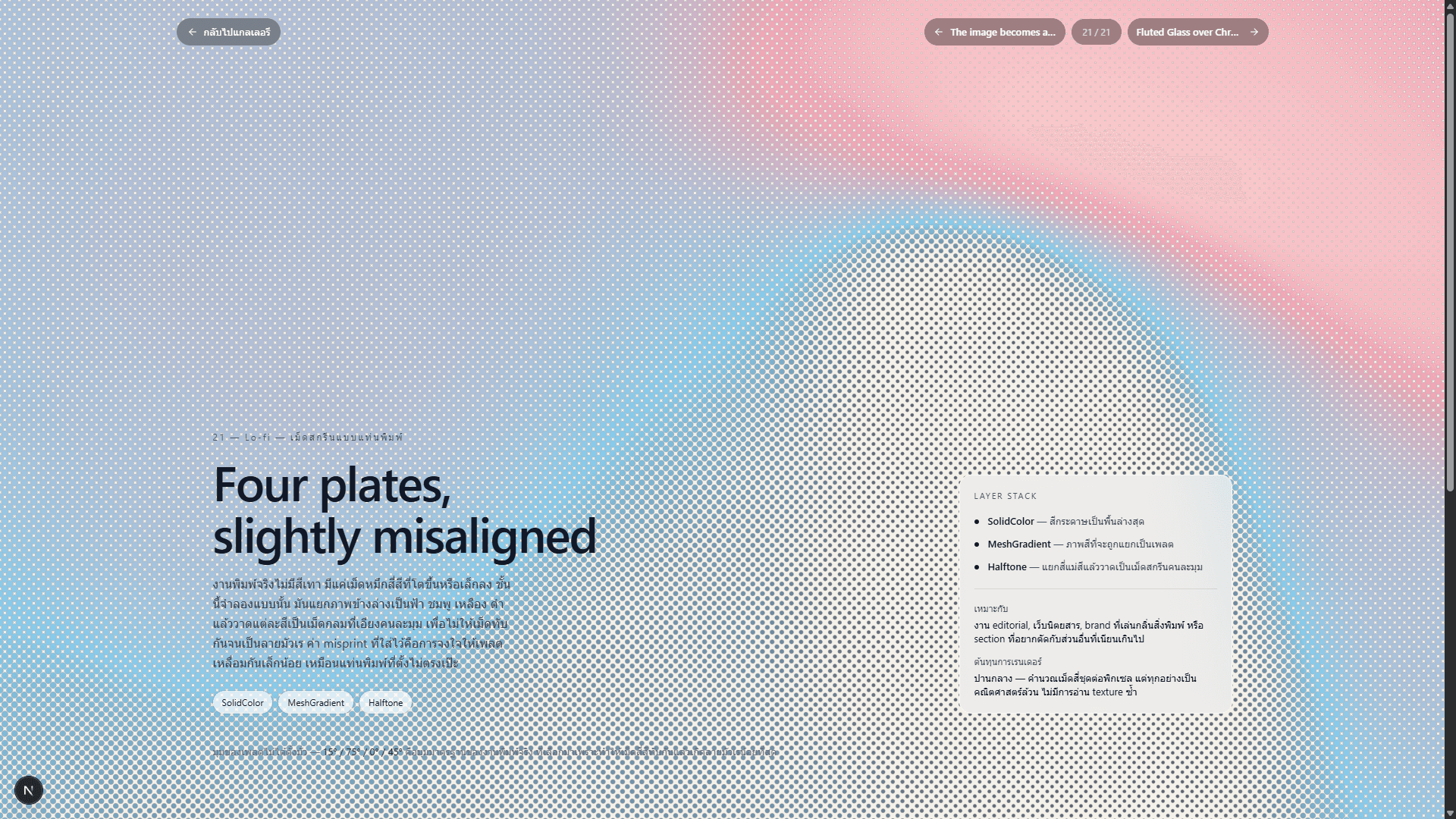 Four plates, slightly misaligned